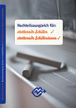 Titelbild der Broschüre "Nachteilsausgleich für stotternde Schülerinnen und Schüler"